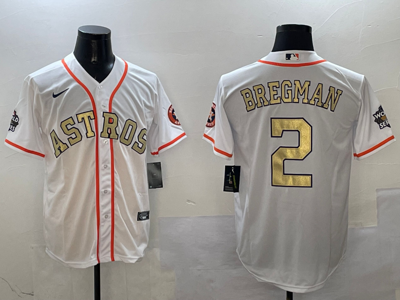 Men's Houston Astros Alex Bregman #2 White Jersey